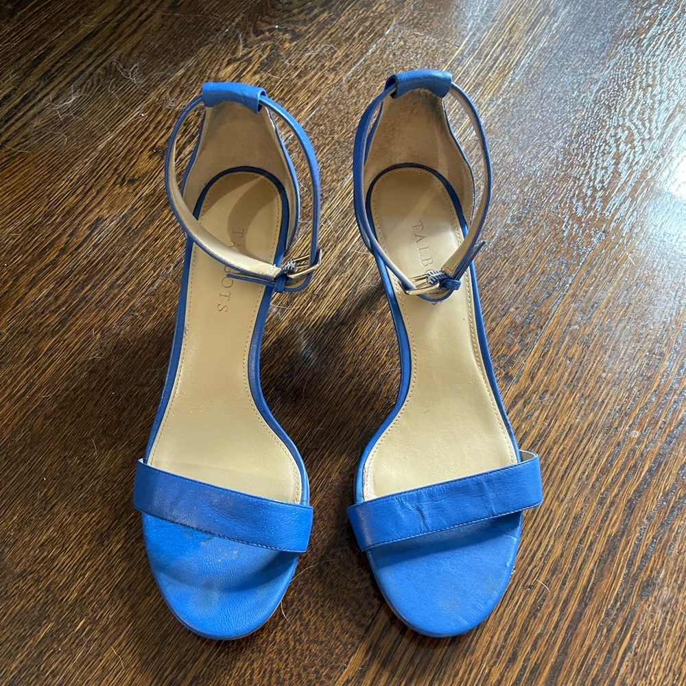 Talbots peacock blue ankle strap sandals